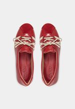 Tênis Ballet Couro Vermelho