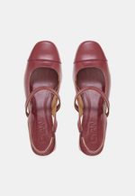 Mule Slingback Salto Bloco Couro Bordot