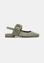 Sapatilha Ballet Franzida Velvet Verde Sálvia