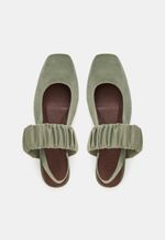 Sapatilha Ballet Franzida Velvet Verde Sálvia