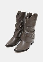 Bota Cano Médio Couro Argila