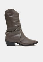 Bota Cano Médio Couro Argila