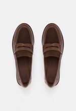 Mocassim Loafer Couro e Camurça Cacau