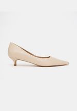 Scarpin Kitten Heel Couro Off White