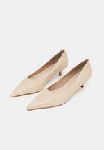 Scarpin Kitten Heel Couro Off White