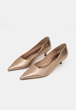 Scarpin Kitten Heel Couro Prata Velho