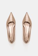 Scarpin Kitten Heel Couro Prata Velho