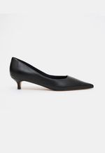 Scarpin Kitten Heel Couro Preto