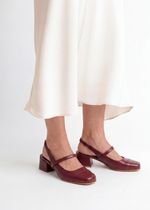 Mule Slingback Salto Bloco Couro Bordot