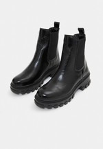 Bota Tratorada Couro Verniz Preto 