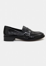 Mocassim Loafer Essential Couro Verniz Preto