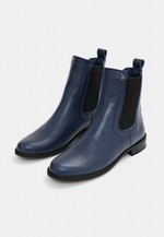 Bota Chelsea Couro Azul Marinho