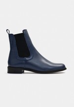 Bota Chelsea Couro Azul Marinho