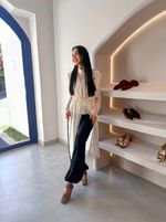 Sapatilha Ballet Franzida Couro Cinza Queimado