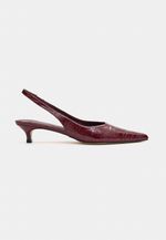 Scarpin Slingback Couro Verniz Bordot Salto Fino