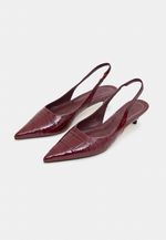 Scarpin Slingback Couro Verniz Bordot Salto Fino
