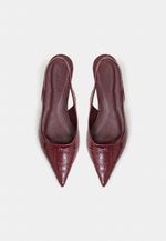 Scarpin Slingback Couro Verniz Bordot Salto Fino