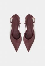 Scarpin Slingback Tressê Couro Bordot
