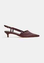 Scarpin Slingback Tressê Couro Bordot