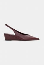 Scarpin Slingback Anabela Couro Bordot