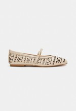 Sapatilha Monet Vazado Floral Couro Off White