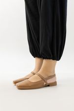Sapatilha Ballet New Couro Camel