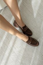 Mocassim Loafer Couro e Camurça Cacau