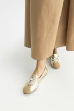 Tênis Ballet Couro Ouro Light