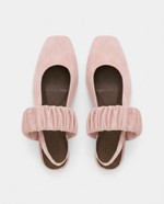Sapatilha Ballet Franzida Velvet Rose Claro