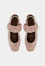 Sapatilha Ballet Franzida Velvet Rose Claro