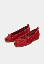 Sapatilha Duda Tressê Couro Vermelho Rubi