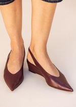 Scarpin Slingback Anabela Couro Bordot