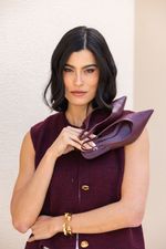 Scarpin Slingback Anabela Couro Bordot
