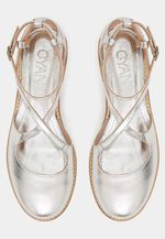 SAPATO MARY JANE RECORTE COURO CRISTAL PRATA