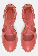 SAPATO MARY JANE RECORTE COURO VERMELHO CORAL
