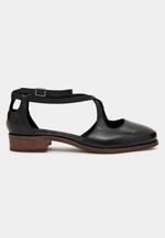 SAPATO MARY JANE RECORTE COURO PRETO