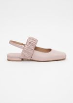 Sapatilha Ballet Franzida Couro Rose Claro