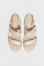 Sandália Clara Salto Bloco Couro Off White
