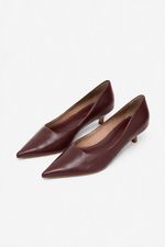 Scarpin Kitten Heel Couro Bordot