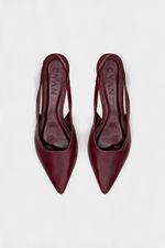 Scarpin Slingback CYAN Borgonha Salto Médio Bloco