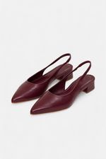 Scarpin Slingback CYAN Borgonha Salto Médio Bloco