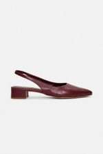 Scarpin Slingback CYAN Borgonha Salto Médio Bloco