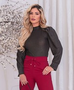 Blusa Eliana Preta lurex