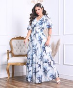 Vestido Cristina Floral Azul