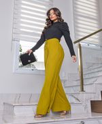 Calça Pantalona Mostarda