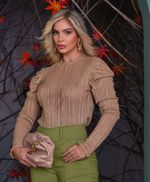 Blusa Bianca Cobre Lurex