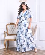 Vestido Cristina Floral Azul
