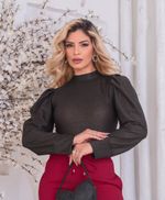 Blusa Eliana Preta lurex