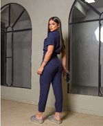 Conjunto Poliana Risca de Giz Azul Marinho