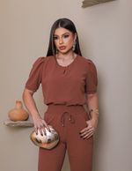 Conjunto Leonora Marrom Cappuccino